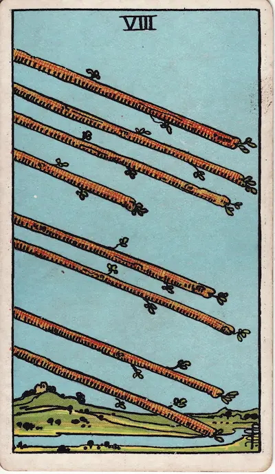 Eight of Wands tarot card