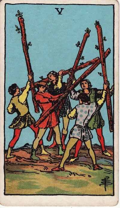 Five of Wands tarot card