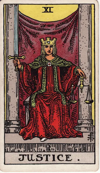 Justice tarot card