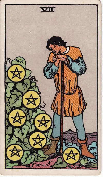 Seven of Pentacles tarot card