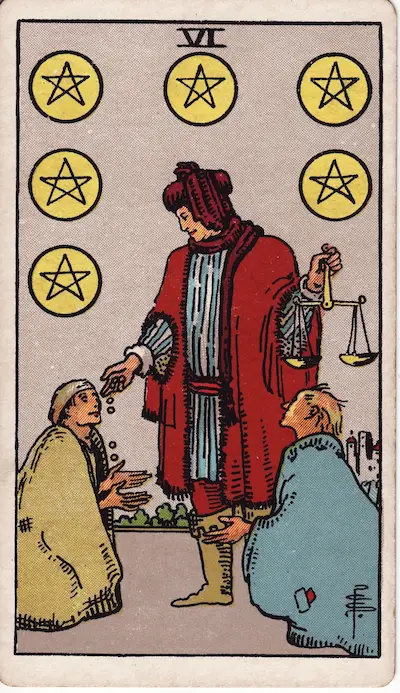 Six of Pentacles tarot card