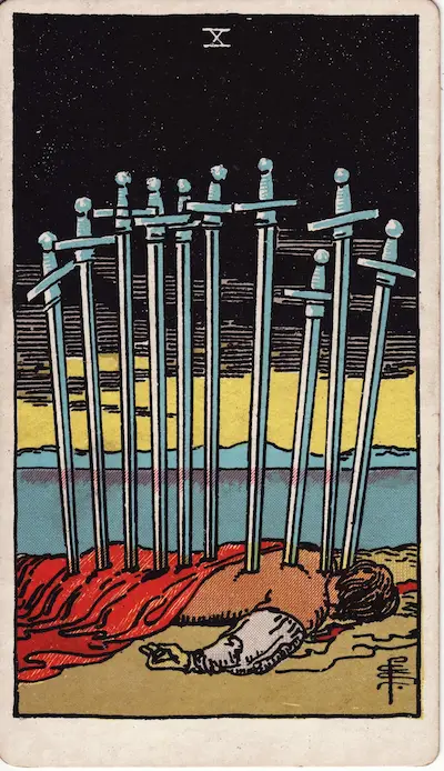 Ten of Swords tarot card