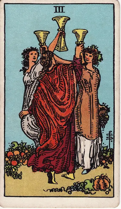 Three of Cups tarot card