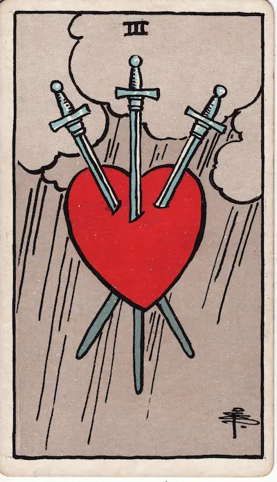 Three of Swords tarot card