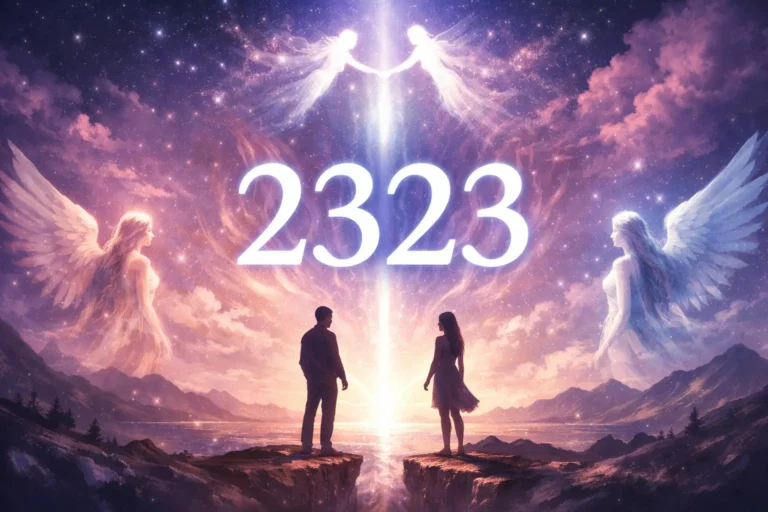 2323 angel number twin flame meaning illustration showing separation, reunion, and emotional connection