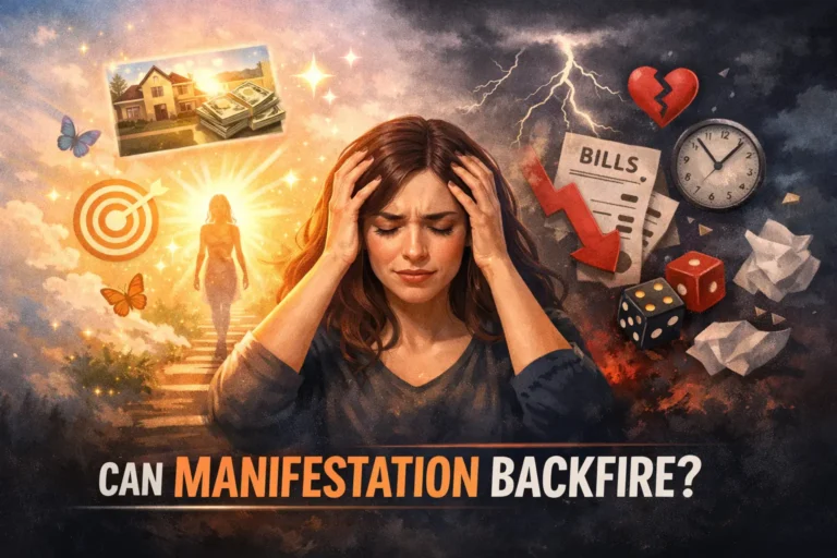 Illustration showing the possible risks of manifestation, including unrealistic expectations, self-blame, and the illusion of control.