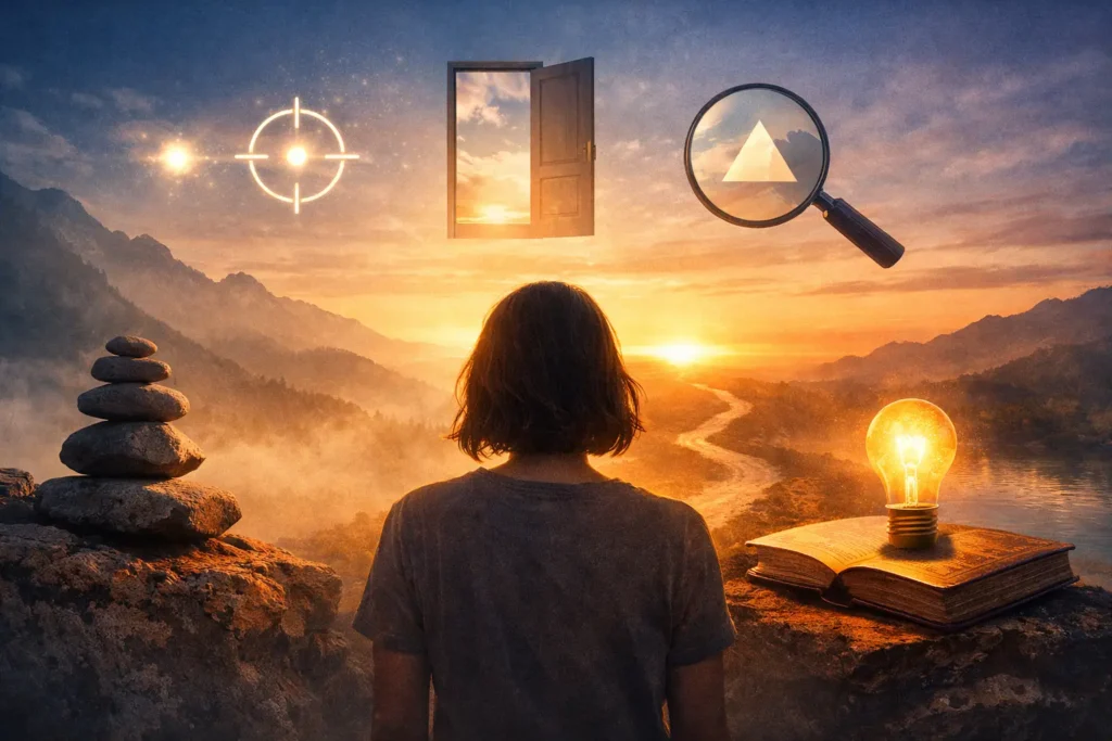 can-spiritual-insight-feel-subtle-rather-than-life-changing Person reflecting quietly at sunrise, symbolizing a subtle spiritual insight that feels meaningful without changing an entire life.