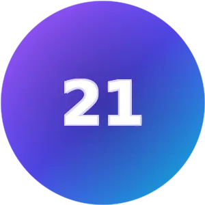 Birthday Number 21 numerology card